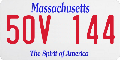 MA license plate 5OV144