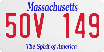 MA license plate 5OV149
