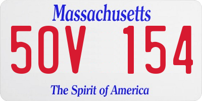 MA license plate 5OV154