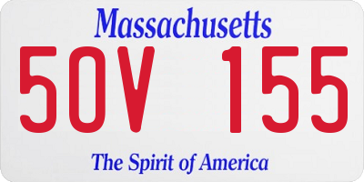 MA license plate 5OV155