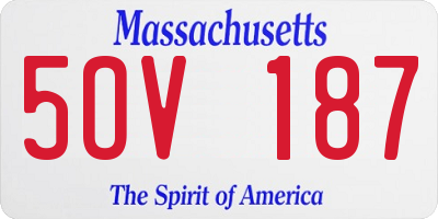 MA license plate 5OV187