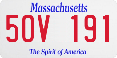 MA license plate 5OV191
