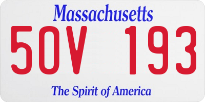 MA license plate 5OV193