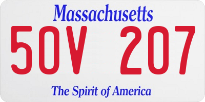 MA license plate 5OV207