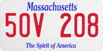MA license plate 5OV208
