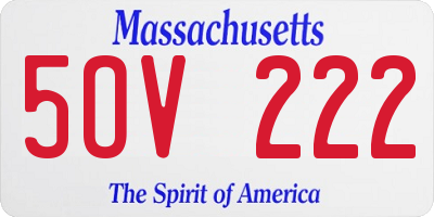 MA license plate 5OV222