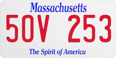 MA license plate 5OV253