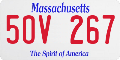 MA license plate 5OV267