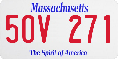 MA license plate 5OV271