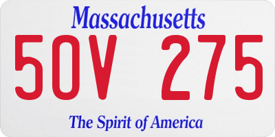 MA license plate 5OV275