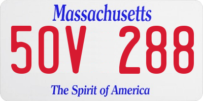 MA license plate 5OV288