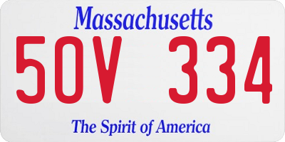 MA license plate 5OV334