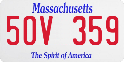 MA license plate 5OV359