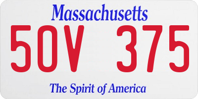 MA license plate 5OV375