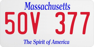 MA license plate 5OV377