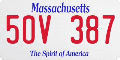 MA license plate 5OV387