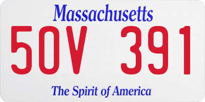 MA license plate 5OV391