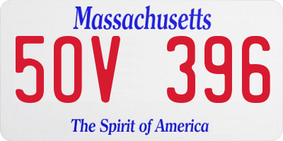 MA license plate 5OV396