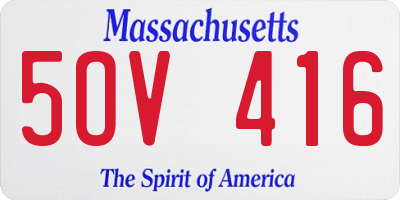 MA license plate 5OV416