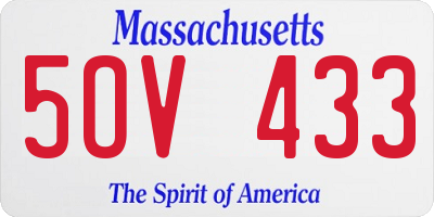 MA license plate 5OV433