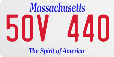 MA license plate 5OV440