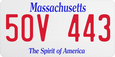 MA license plate 5OV443