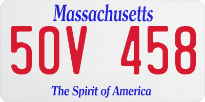MA license plate 5OV458
