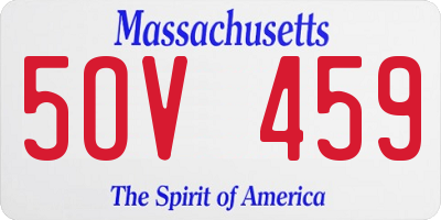MA license plate 5OV459