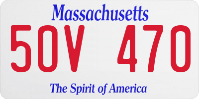 MA license plate 5OV470
