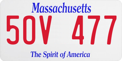 MA license plate 5OV477