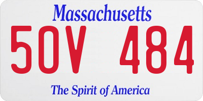 MA license plate 5OV484