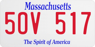 MA license plate 5OV517