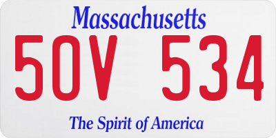 MA license plate 5OV534