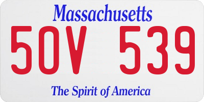MA license plate 5OV539