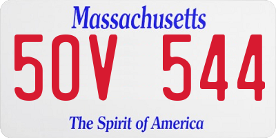 MA license plate 5OV544