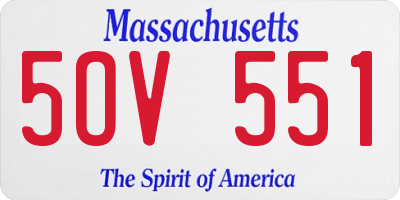 MA license plate 5OV551