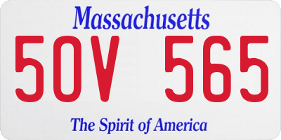 MA license plate 5OV565