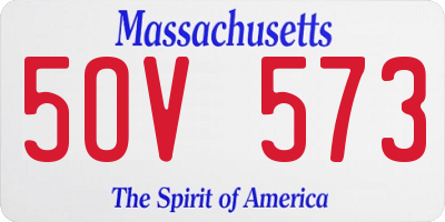 MA license plate 5OV573