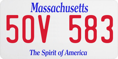 MA license plate 5OV583