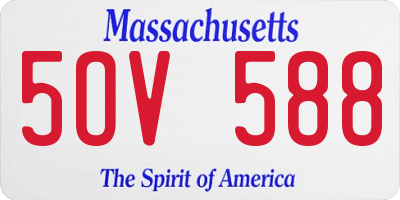 MA license plate 5OV588