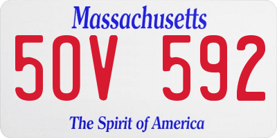 MA license plate 5OV592