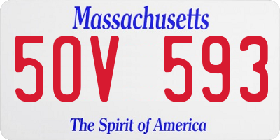 MA license plate 5OV593