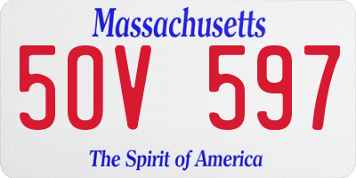 MA license plate 5OV597