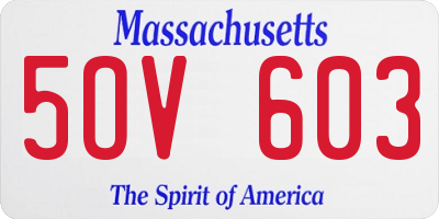 MA license plate 5OV603
