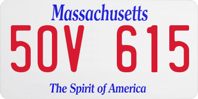 MA license plate 5OV615
