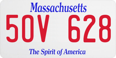 MA license plate 5OV628