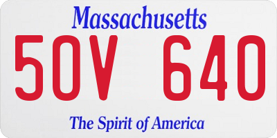 MA license plate 5OV640