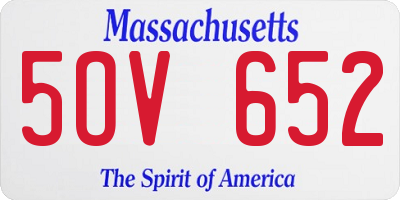 MA license plate 5OV652