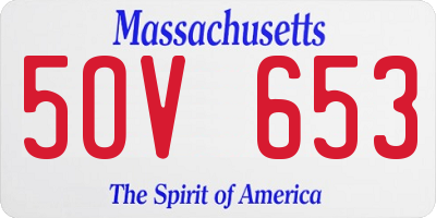 MA license plate 5OV653