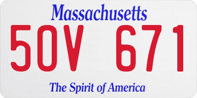MA license plate 5OV671